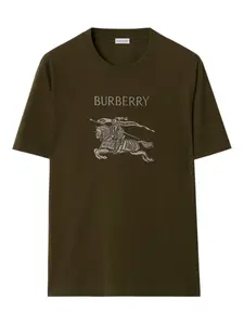 Футболка с вышитым логотипом BURBERRY, зеленый