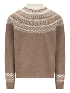 Свитер с геометричным узором TOD'S, коричневый