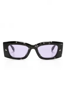 Солнцезащитные очки Spike Studs в прямоугольной оправе Alexander McQueen Eyewear, черный