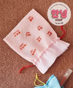 Сумка на завязках с корейскими буквами Hello by Clip Studio Clip, цвет Pink 20