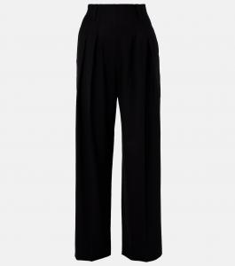 Широкие брюки с высокой посадкой Victoria Beckham, черный