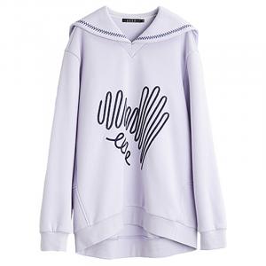 Свитшот Women's Lapel Moderate Regular ELLE, фиолетовый