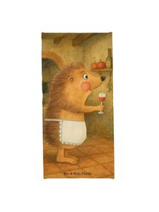 Mr. & Mrs. Panda Полотенце с изображением ежика и вина, без надписи, белого цвета