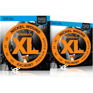 D'Addario EXL160BT Набор длинных струн для электробаса со сбалансированным натяжением (50–120), 2 шт.