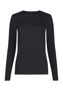 Рубашка с длинным рукавом, этикеткой, круглым вырезом, женская SKINY, черный