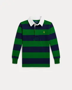 Детский хлопковый регбийный поло Polo Ralph Lauren, многоцветный