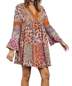 Платье А-силуэта Danielle Colorblock в кирпичном цвете Multi DAVI & DANI