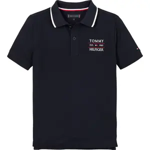 Поло с коротким рукавом Tommy Hilfiger Flag Regular Fit, синий