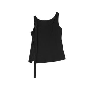 ELLE Топ-майка женская Black с квадратным вырезом умеренного прямого кроя