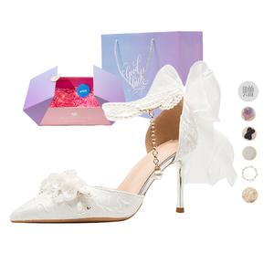 NTOZE Стройные каблуки на шпильке женские белые - белые [Звездная коробка] (с подарком), цвет White[Starry Box](Gift Included)