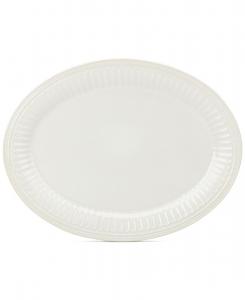 Lenox Овальное белое блюдо из коллекции French Perle Groove, 16 дюймов
