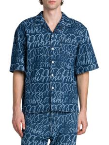 Рубашка Scribble Denim Camp Marni, цвет Blue Kyanite
