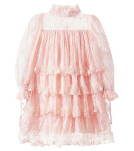 Платье из многоярусного кружева с оборками Petite Amalie  , Powder Pink