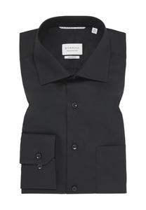 Деловая рубашка, современный крой, нагрудный карман, мужская ETERNA, черный