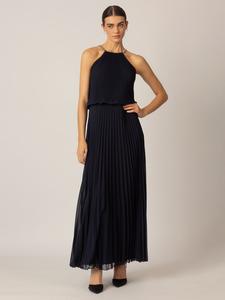 APART Плиссированное платье темно-синего цвета