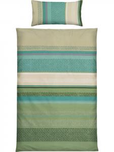 Односпальное трикотажное постельное белье зеленого цвета Erwin Müller, 135x200 см + 40x80 см