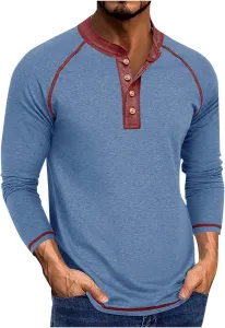 Мужская футболка поло с длинным рукавом и пуговицами