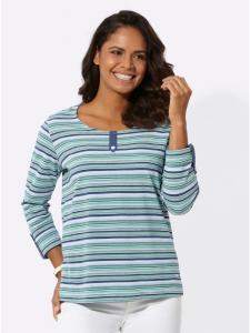 Рубашка с рукавом 3/4 в джинсовой ткани в сине-сине-зеленую полоску WITT WEIDEN