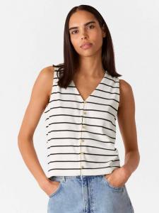 Майка с пуговицами в полоску спереди Whistles, цвет Natural/Multi