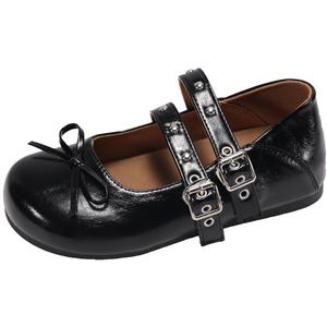 WUJI Женские туфли Мэри Джейн на массивном каблуке черные, цвет Black