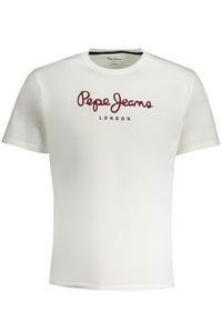 Мужская футболка Pepe Jeans хлопковая с логотипом на груди, белый