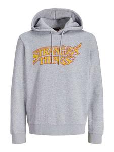 Светло-серая меланжевая толстовка с капюшоном Jack & Jones