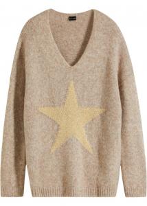 Свитер со звездой Bodyflirt, оранжевый