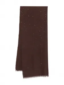 Шарф с пайетками Brunello Cucinelli, коричневый