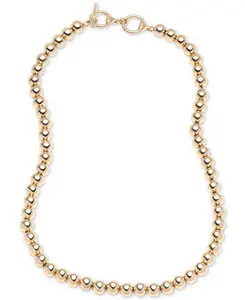 Ожерелье-Воротник из золотистых металлических бусин длиной 20 дюймов Lauren Ralph Lauren, gold