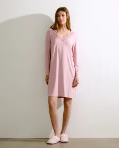 Длинный ночнушка с горошком Énfasis, розовый