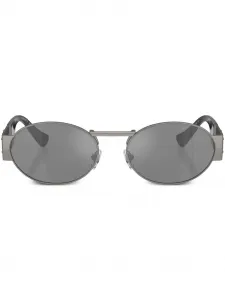 Солнцезащитные очки в овальной оправе с декором Medusa Versace Eyewear, серый