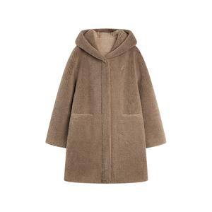 ELLE Вельветовая куртка Women's Coffee с капюшоном, умеренная