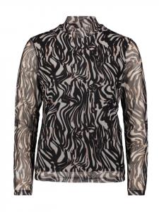 Рубашка из сетки с воротником-стойкой в цвете натуральный/черный BETTY & CO