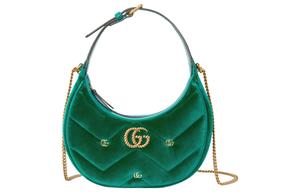 GUCCI Сумка GG Marmont бархатная женская зеленая