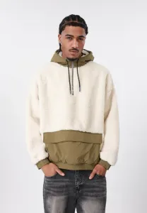 Толстовка унисекс оверсайз в стиле "тедди" Yourturn, Off-White/Khaki