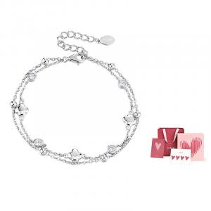 KADER Счастливый браслет из серебра S925 серии Четырехлистный клевер Lucky Four Leaf Clover Series для женщин в белой коробке на удачу