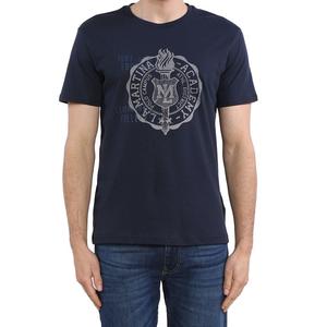 Синяя хлопковая футболка La Martina, синий