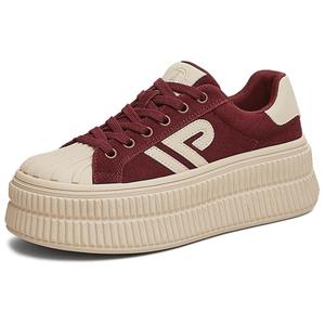 TATA Маленькие ракушки низкие скейтерские туфли женские - темно-красный/экрю (без подкладки), цвет Dark Red/Ecru (Unlined)