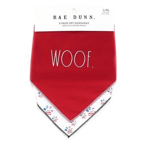 Бандана с изображением собаки Rae Dunn Woof & Paws, цвет Red White