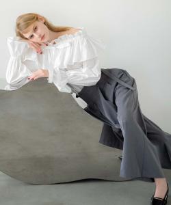 Асимметричные брюки с защипами на талии Noela, цвет Gray