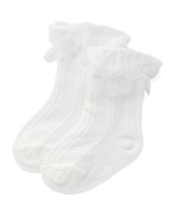 Детские носки с оборками из мерсеризованной ткани (8-13 см)
