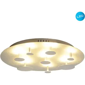 Потолочный светильник с LED-лампой näve Firenze, LED-модуль 1 шт., теплый белый свет, диаметр 50 см, теплые белые LED, высококачественный металл, серебристый Näve, серебряный