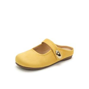 JOSINY Женские сандалии с закрытым носком, устойчивые к истиранию, тихие, желтые, с резиновой подошвой