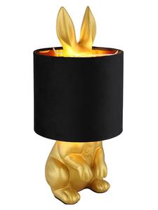 Настольная лампа "Кролик" в черно-золотом исполнении - (В)41 x Ø 18 см