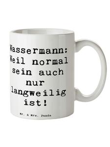 Кофейная кружка с надписью Водолей, уникальный дизайн, белый цвет Mr. & Mrs. Panda