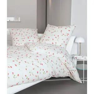 Постельное белье Janine» Танго в размере. 135x200, 155x220 или 200x200 см", постельное белье из хлопка с цветочным рисунком, постельное белье на молнии, цвет paradierot