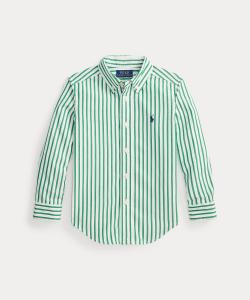 Полосатая рубашка из хлопкового поплина (для мальчиков 2-7 лет) Polo Ralph Lauren, цвет 300 Green