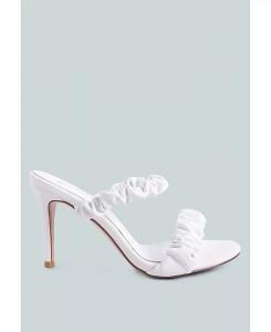 босоножки Qualie на шпильке со сборками и ремешками London Rag, белый