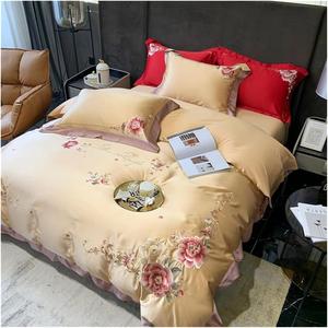 Generic Комплект постельного белья в китайском стиле с вышивкой цветов из египетского хлопка с жаккардовым узором