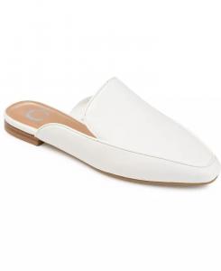 Женские туфли-мюли Akza Wide Slip On Square Toe Flats Journee Collection, белый